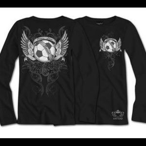 Katydid Peace Love Soccer Bling Sports Tee Shirt